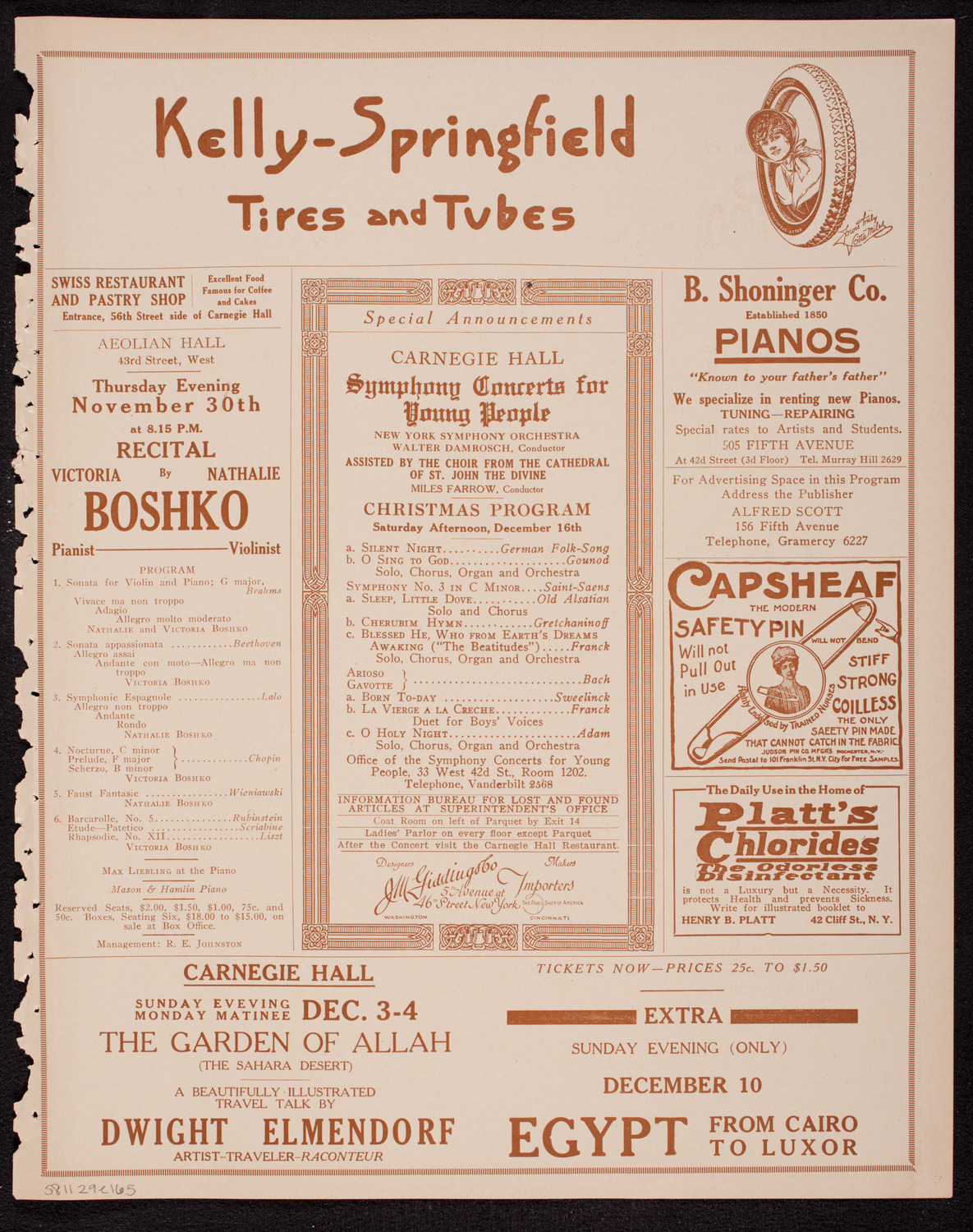 Home Symphony Concert: New York Philharmonic, November 29, 1916, program page 9