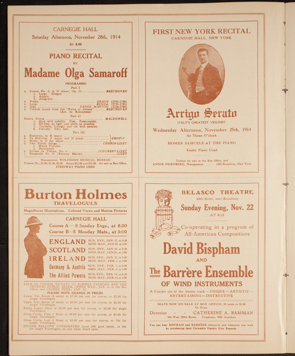 Elmendorf Lecture: Around Northern Europe, November 23, 1914, program page 10