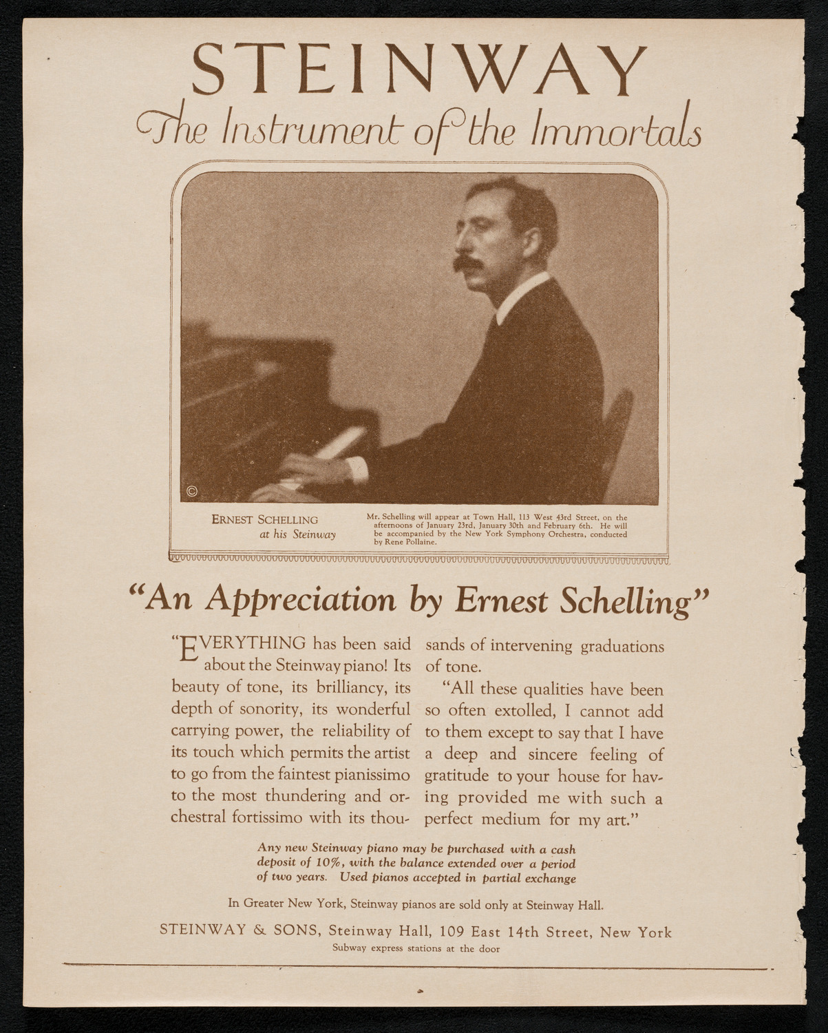 New York Symphony Orchestra, January 25, 1923, program page 4