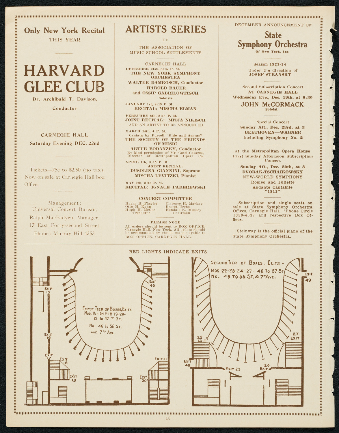 New York Philharmonic, December 9, 1923, program page 10