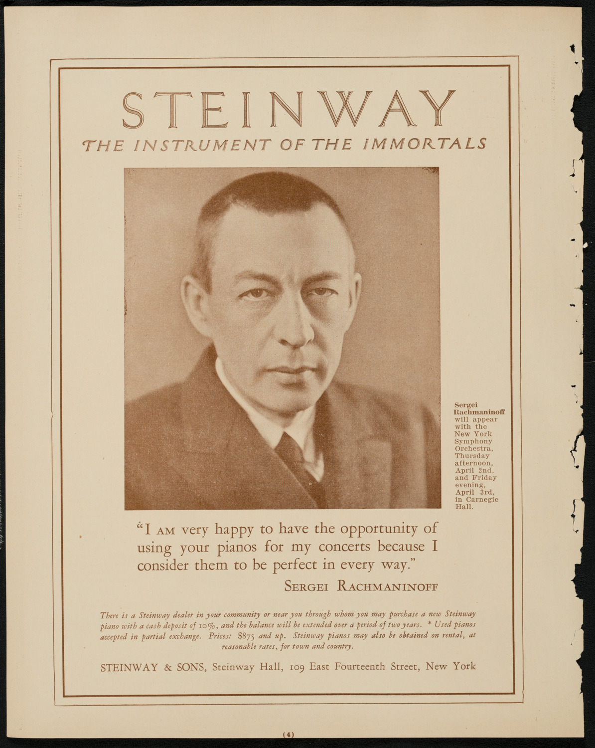 Isa Kremer, Soprano, March 29, 1925, program page 4