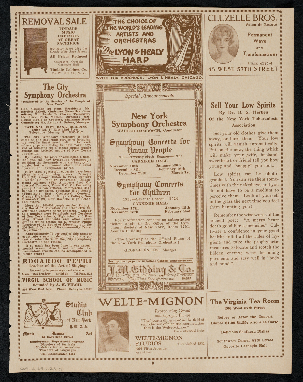 Meeting: Salvation Army, April 29, 1923, program page 9