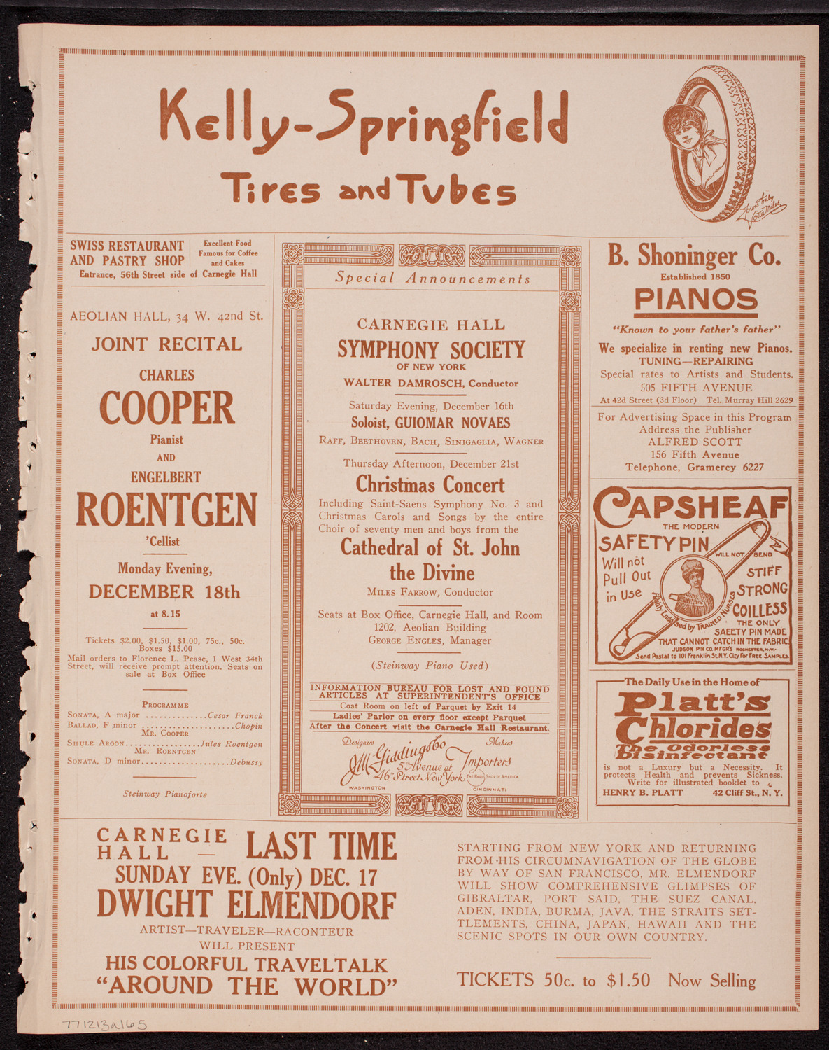 Elena Gerhardt, Soprano, December 13, 1916, program page 9