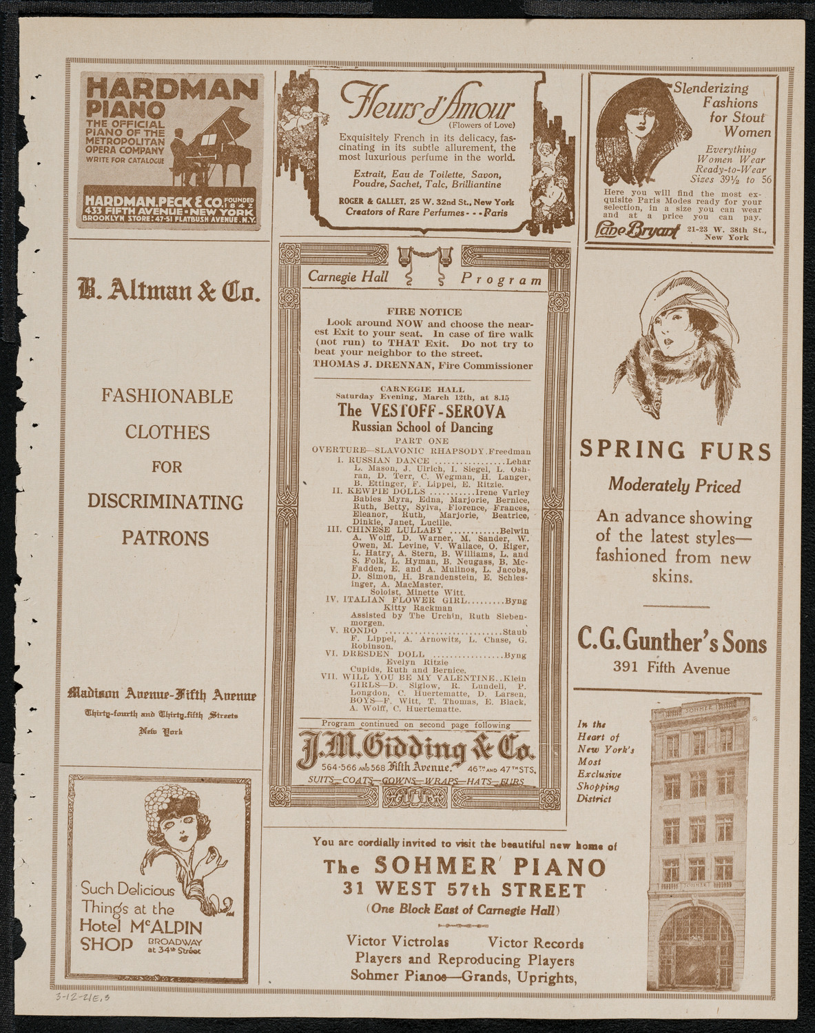 Vestoff-Serova Russian School of Dancing, March 12, 1921, program page 5