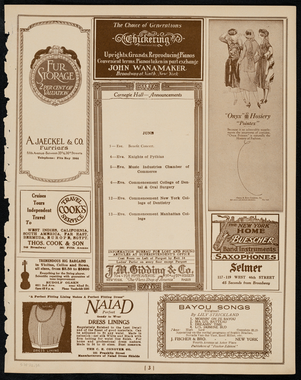 Angelo Guiffrida, Violin, May 28, 1922, program page 13