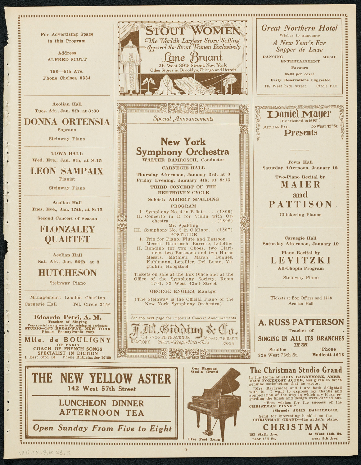 New York Philharmonic Students' Concert, December 31, 1923, program page 9