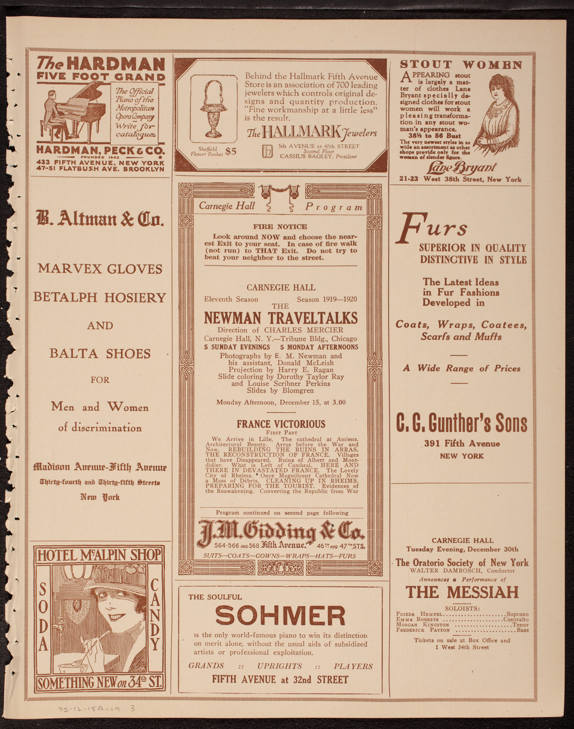 Newman Traveltalks: France Victorious, December 15, 1919, program page 5