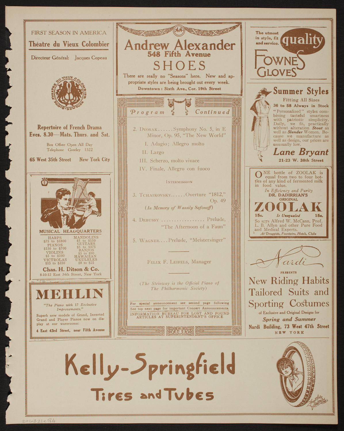 New York Philharmonic, March 21, 1918, program page 7