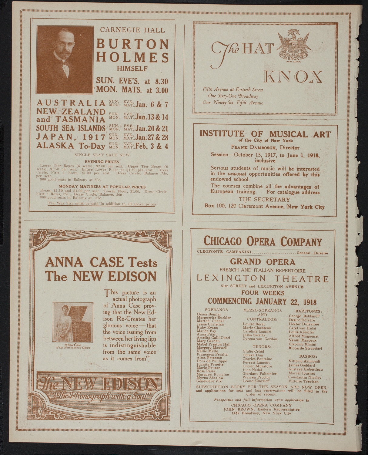 New York Philharmonic, January 4, 1918, program page 2