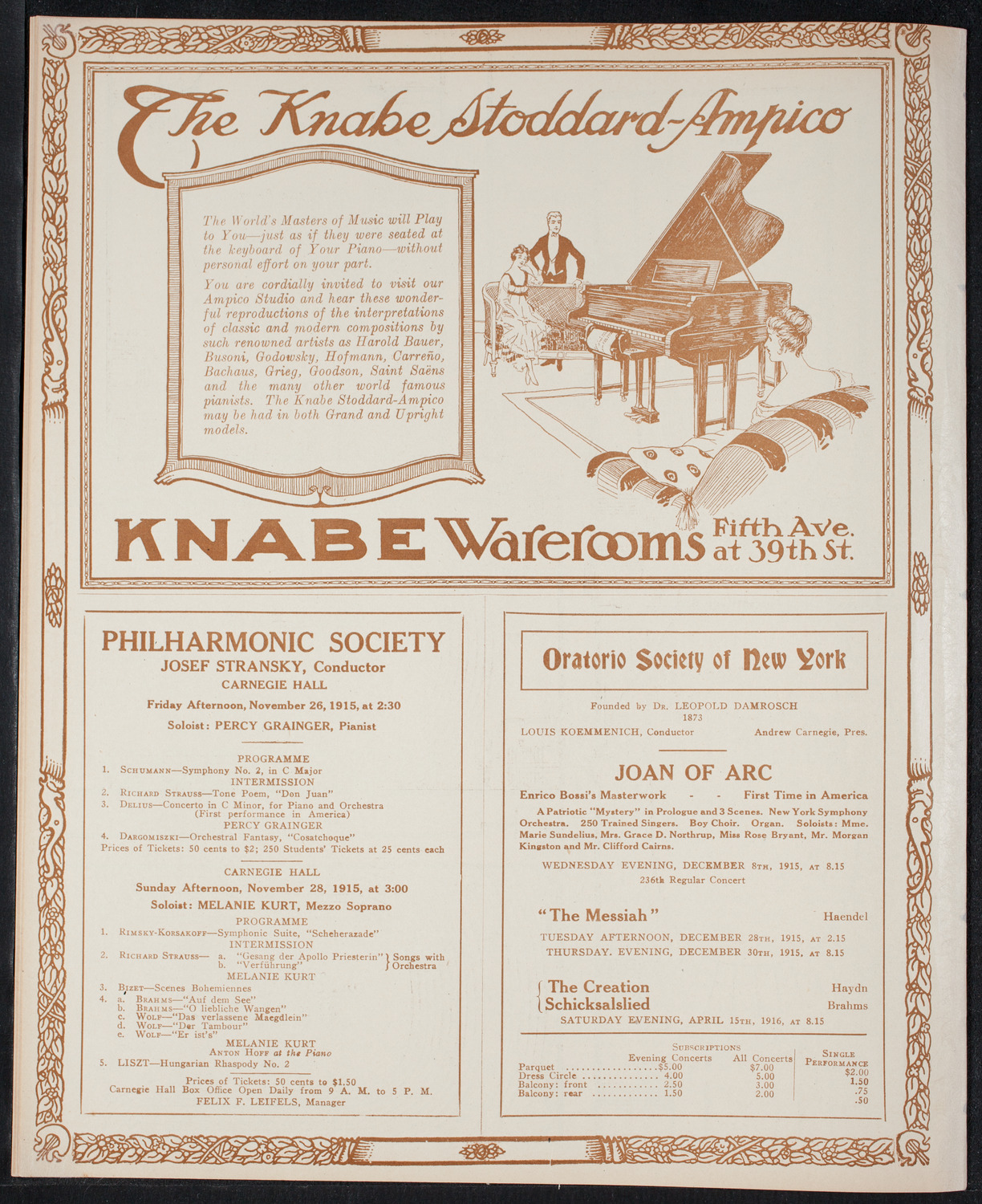 Herbert Witherspoon, Bass, November 23, 1915, program page 12