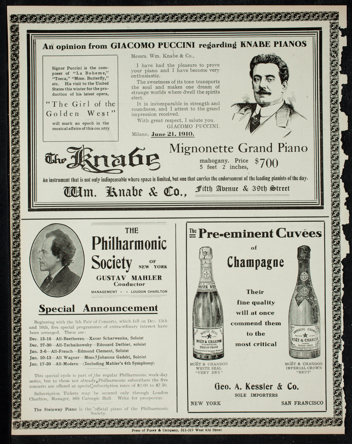 New York Philharmonic, November 29, 1910, program page 12