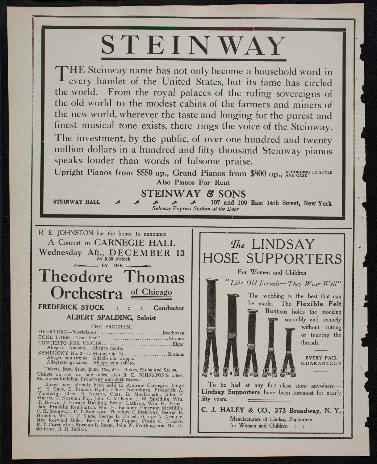 Leonard Borwick, Piano, December 8, 1911, program page 4