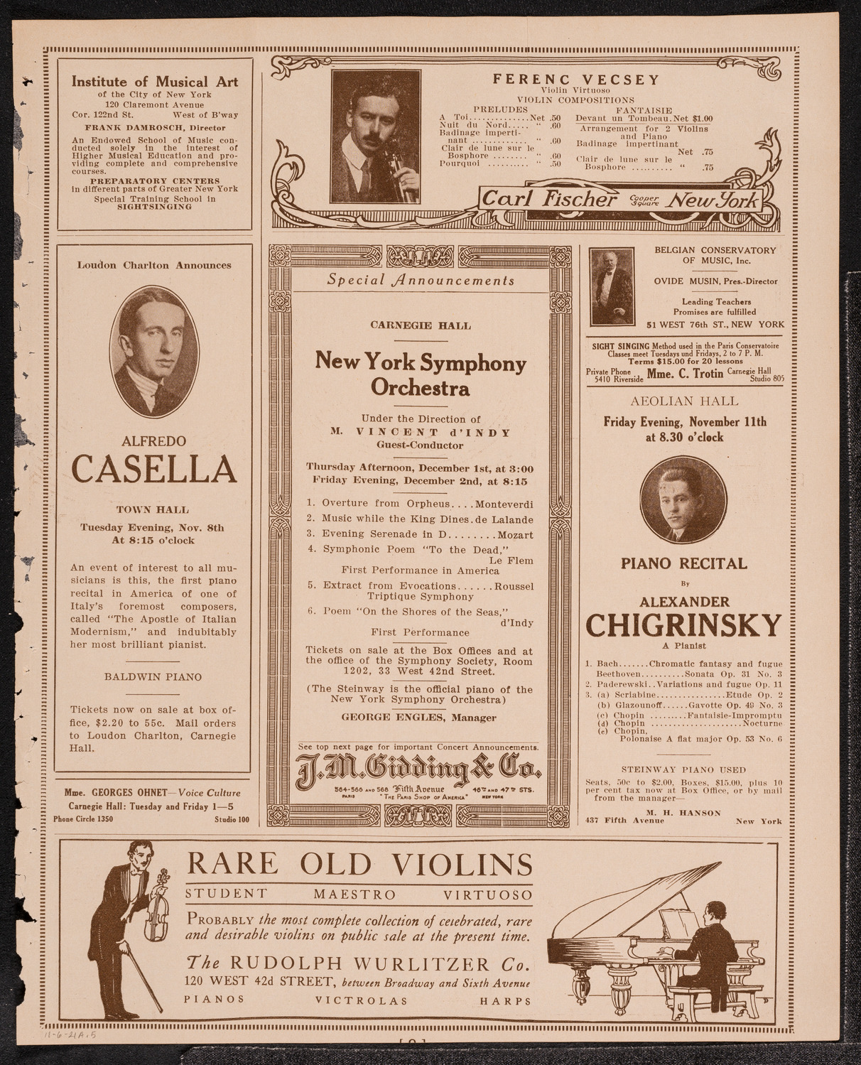 Sophie Braslau, Contralto, November 6, 1921, program page 9