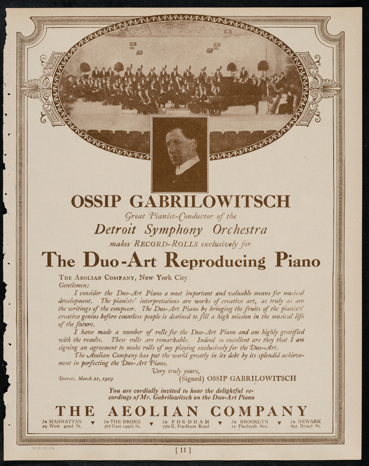 Alice Verlet, Soprano, March 17, 1922, program page 11