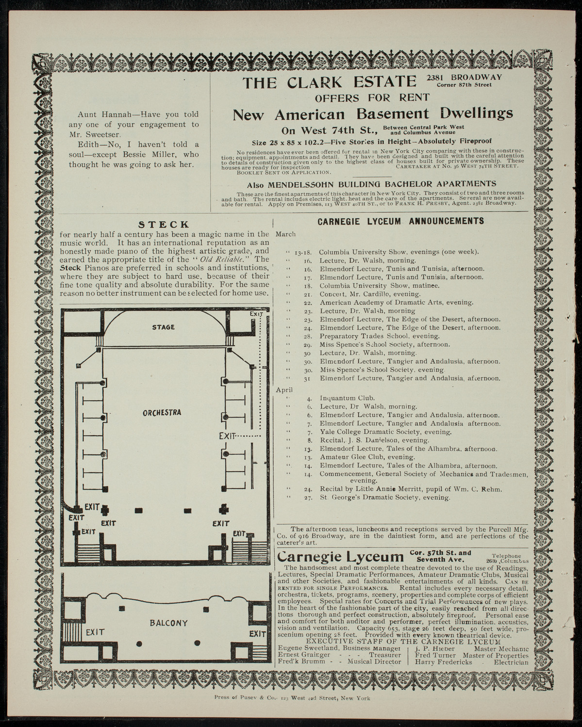 Columbia Varsity Show, March 13, 1905, program page 4