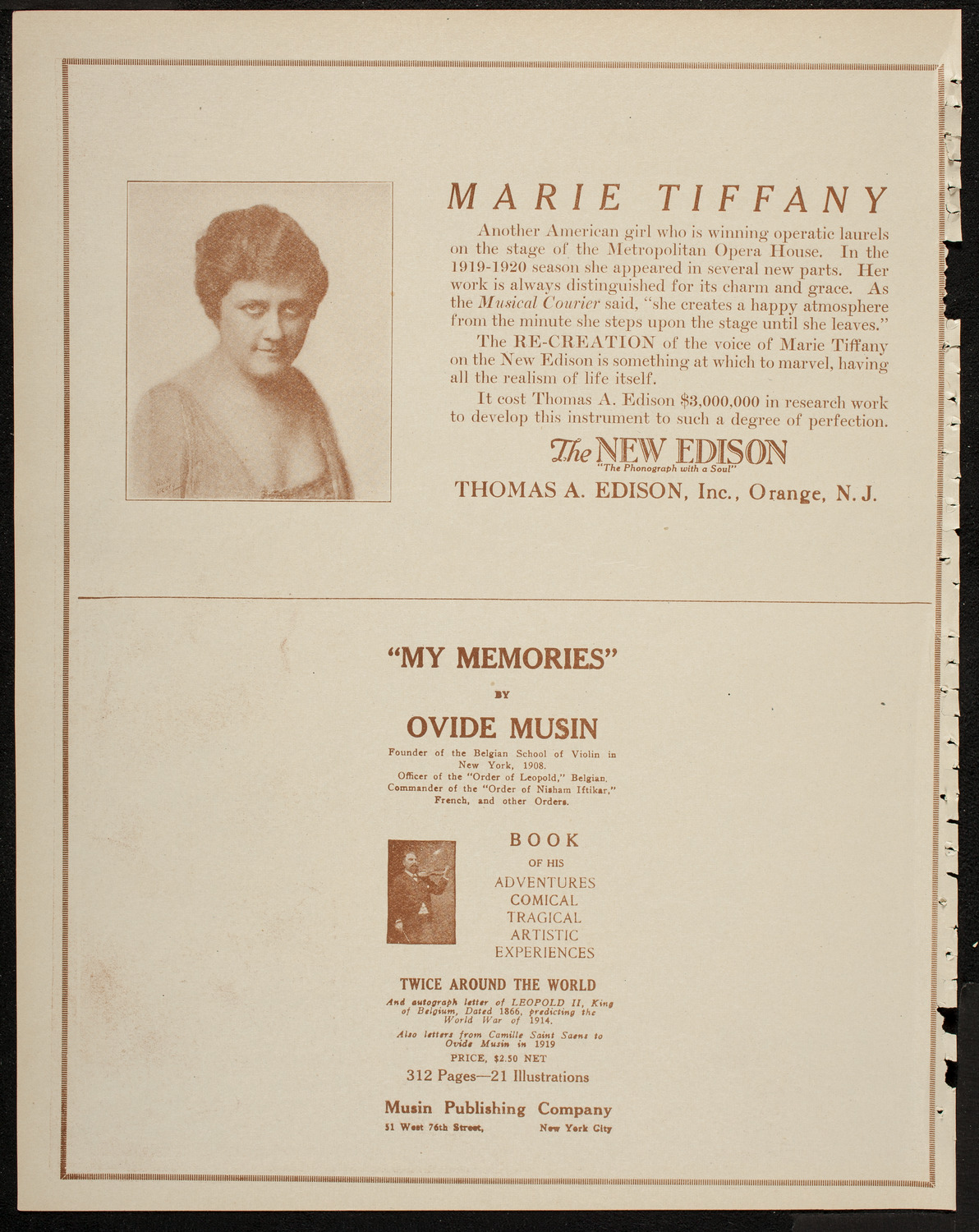 Isadora Duncan Dancers, May 12, 1920, program page 2