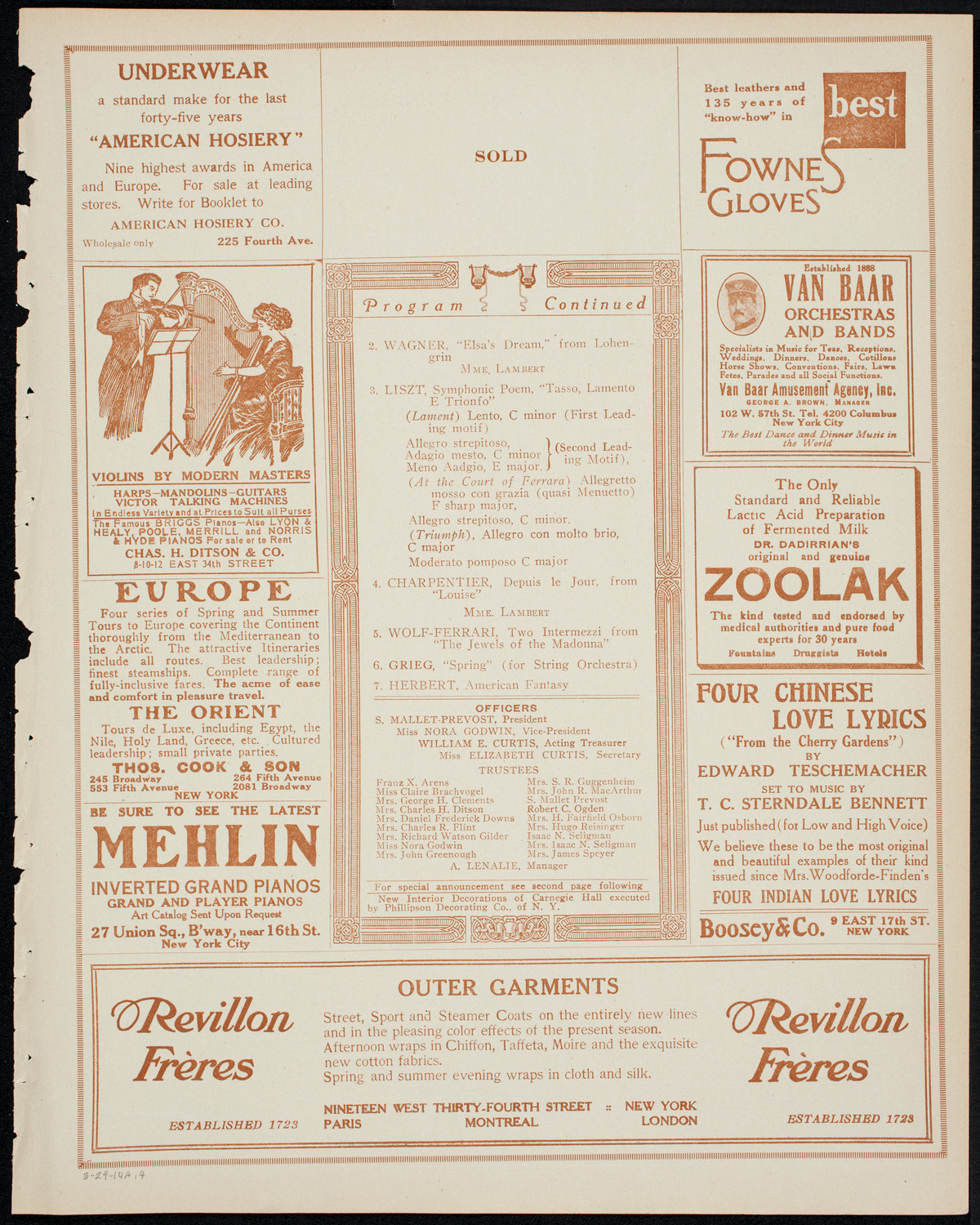 People's Symphony Concert, March 29, 1914, program page 7
