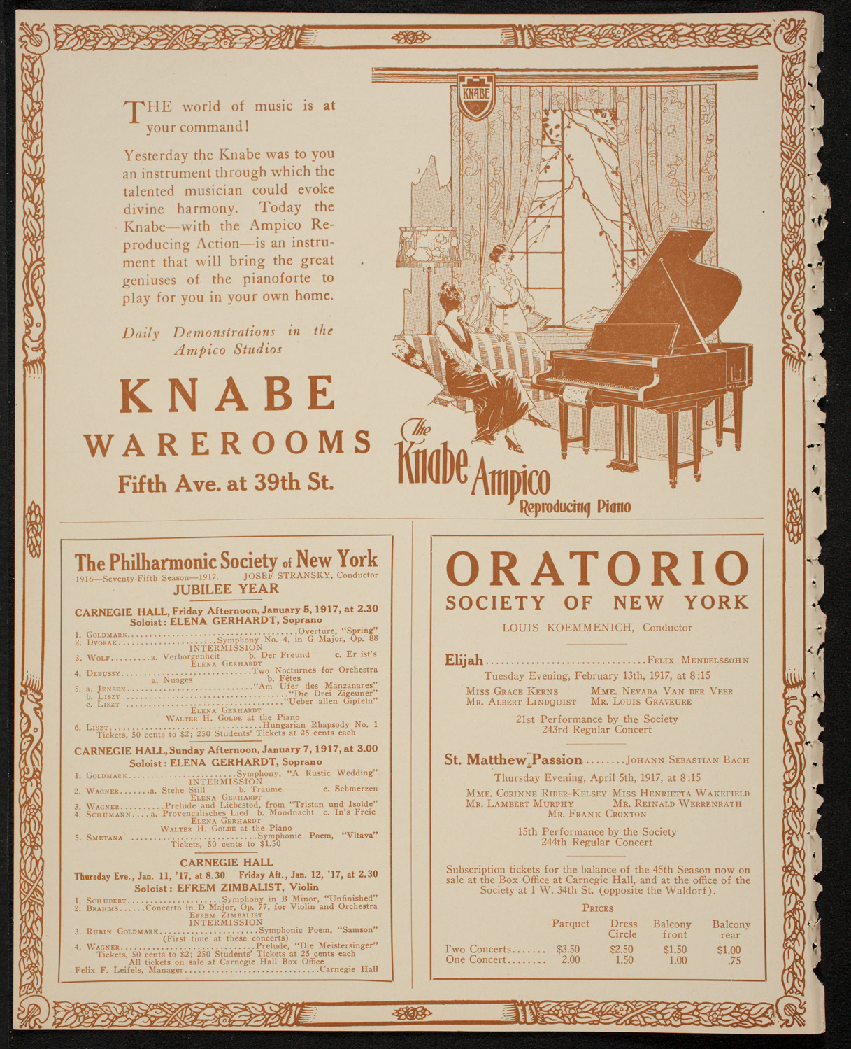 Boston Symphony Orchestra, January 6, 1917, program page 14