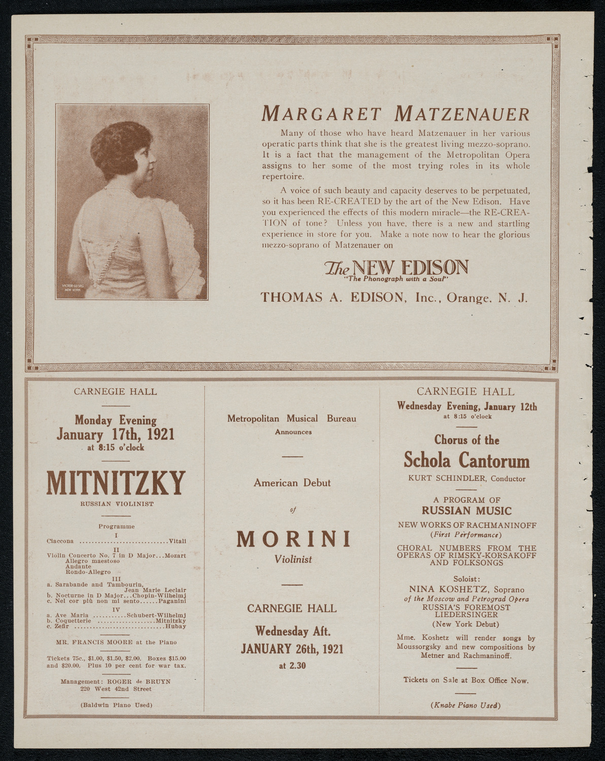 New York Banks' Glee Club, January 11, 1921, program page 2