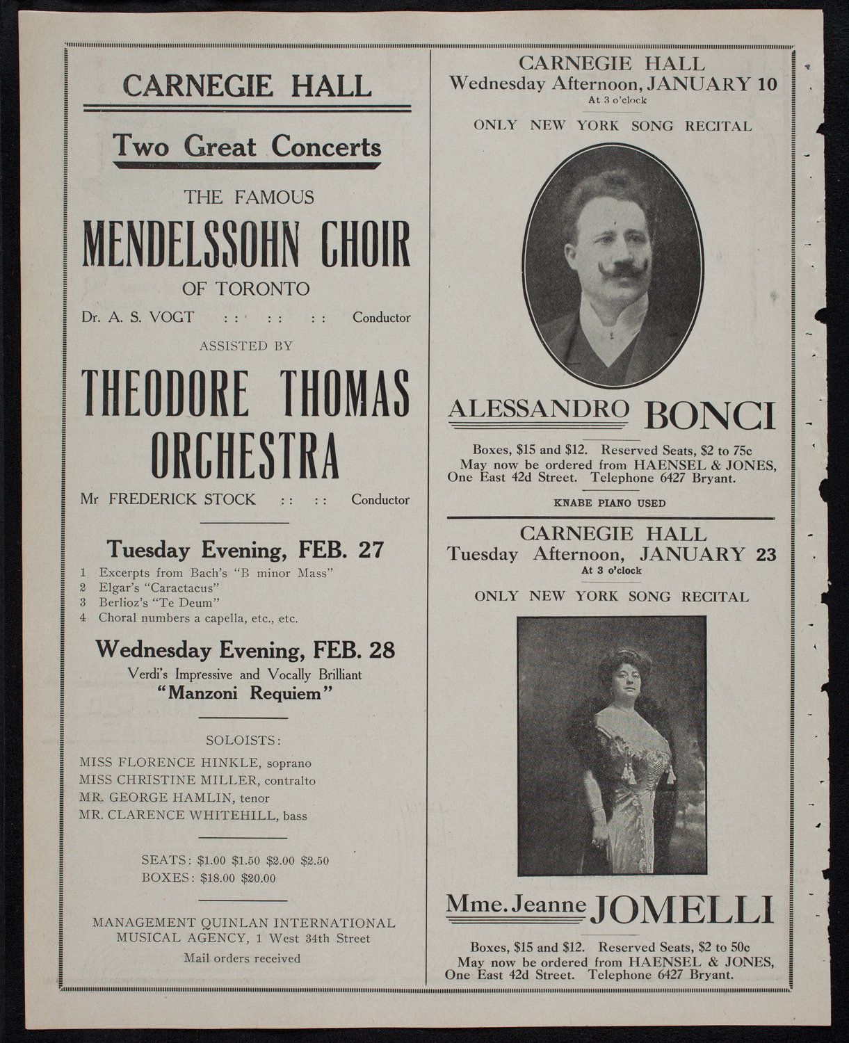 Columbia University Festival Chorus, December 18, 1911, program page 10