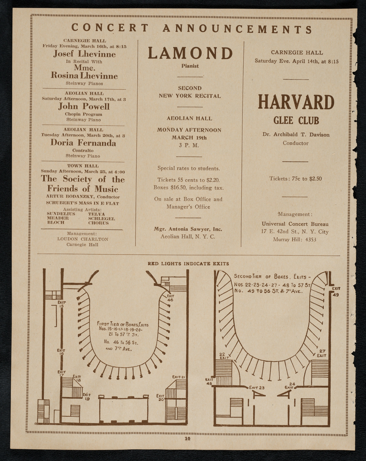 Boston Symphony Orchestra, March 15, 1923, program page 10