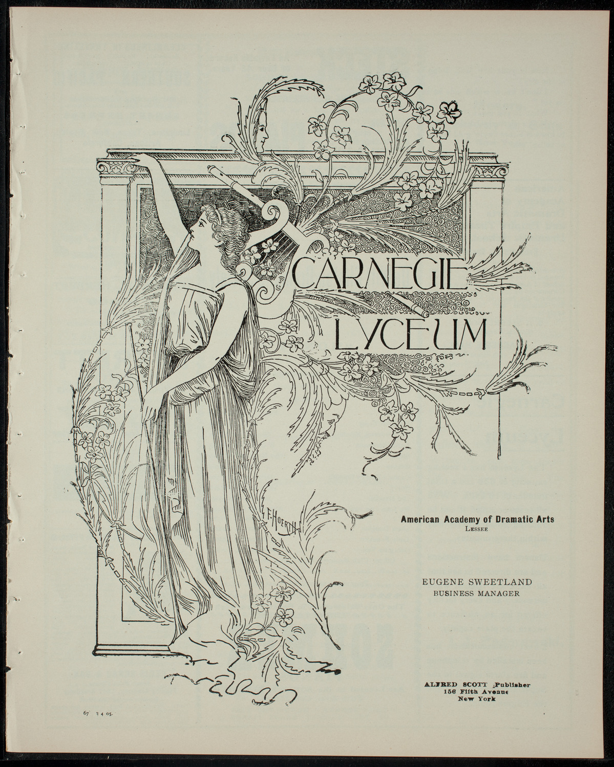 De Witt Clinton Dramatic Society, March 4, 1905, program page 1