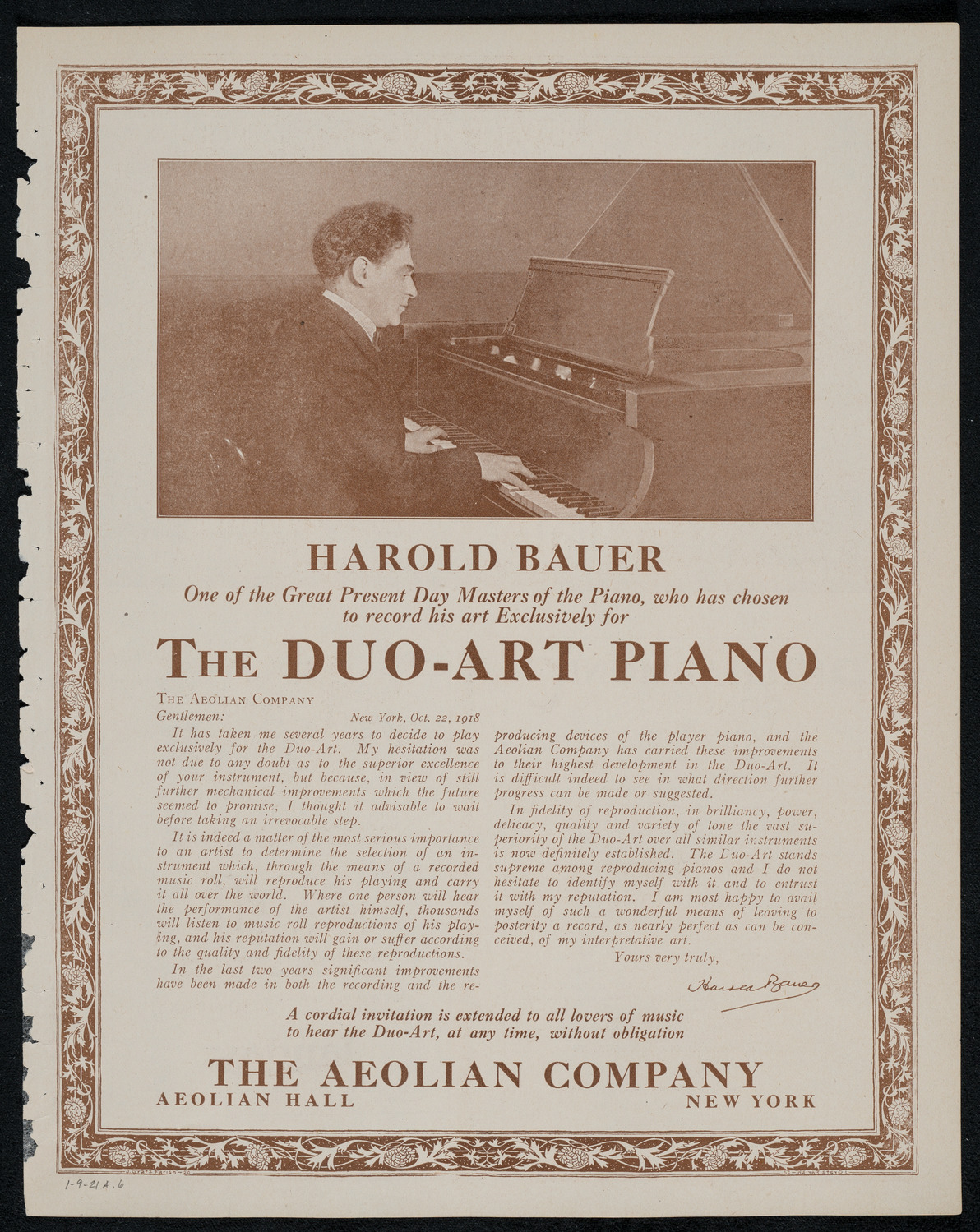 Reinald Werrenrath, Baritone, January 9, 1921, program page 11