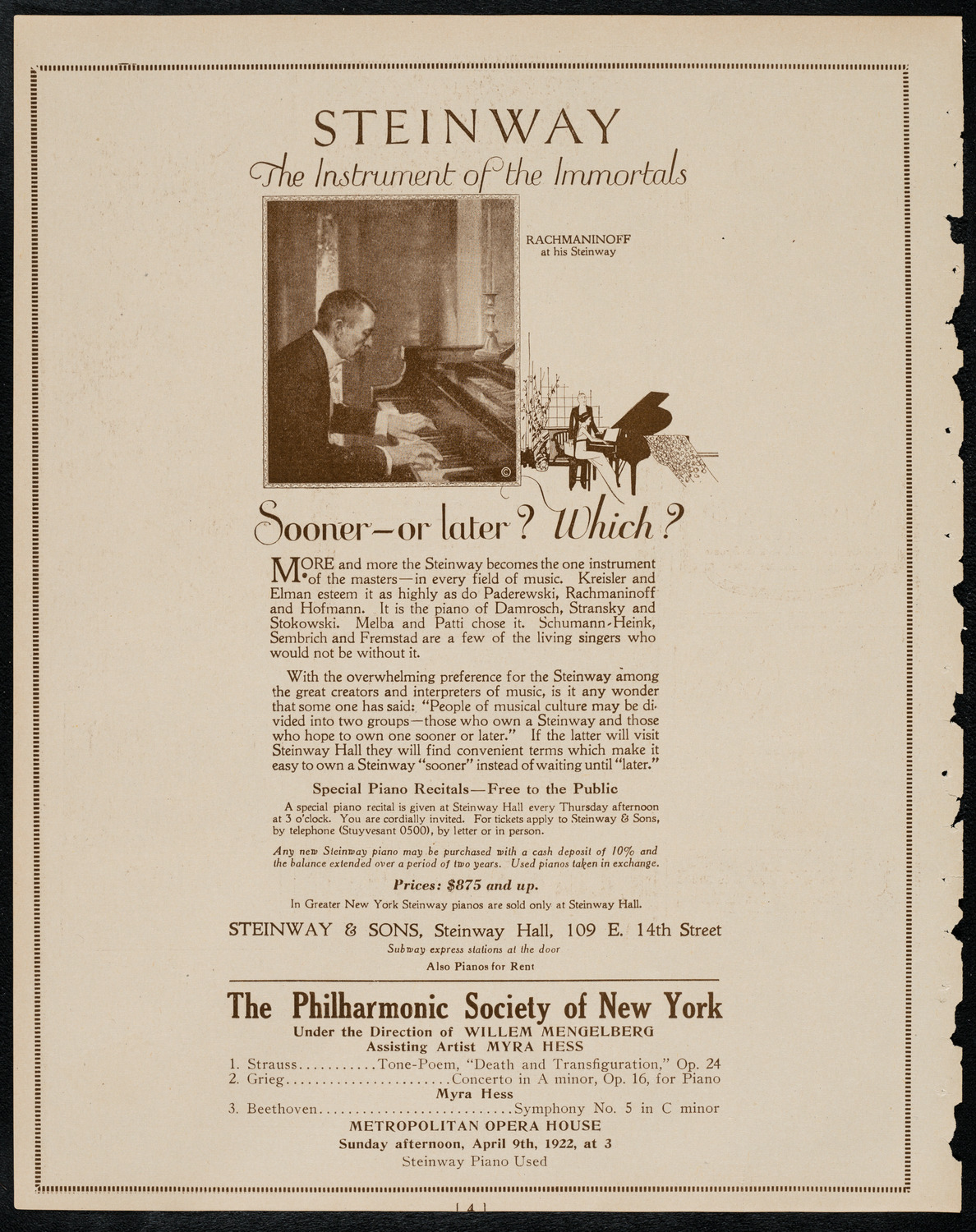 Negro Singing Society/ Benefit: Manassas Industrial School, April 3, 1922, program page 4