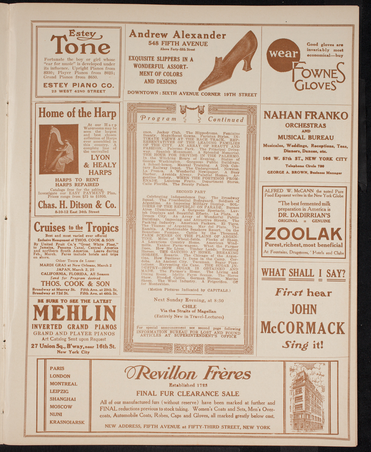 Newman Traveltalks: Argentina, March 5, 1916, program page 7