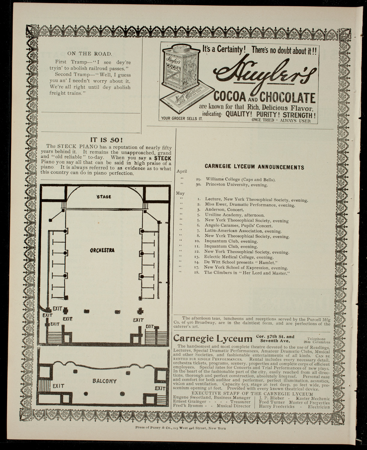 Program by L'Alliance Française, April 28, 1904, program page 4