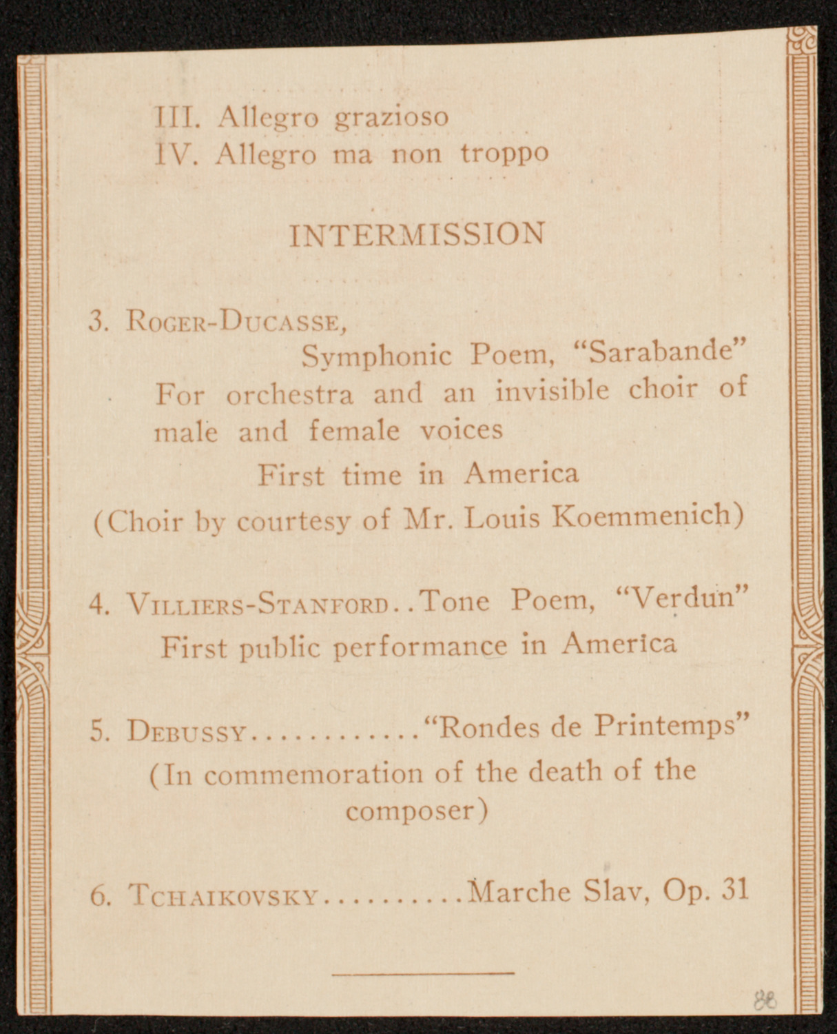 Raoul Vidas, Violin, November 10, 1918, program page 7