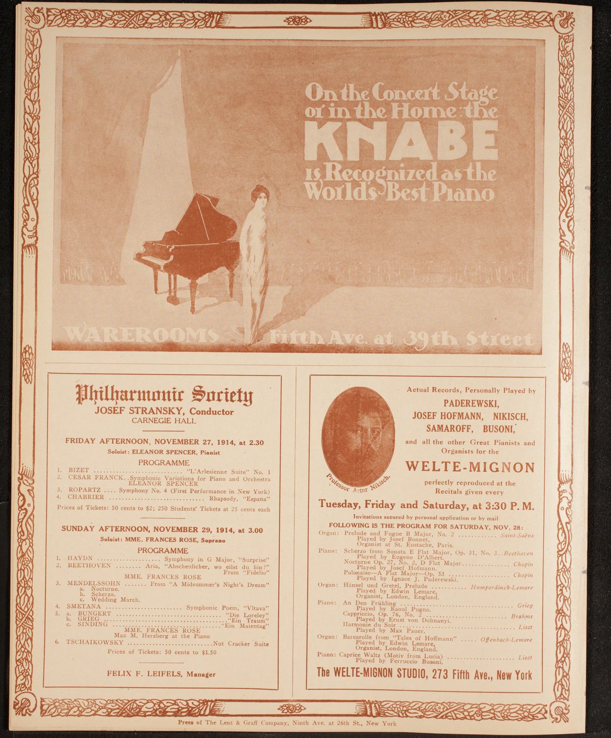 John McCormack, Tenor, November 22, 1914, program page 12