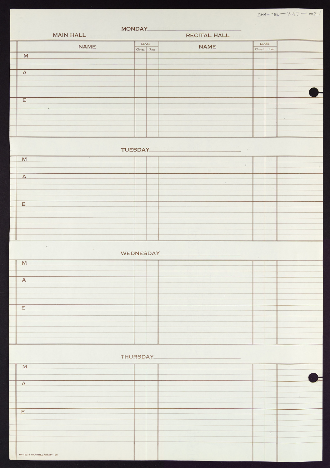 Carnegie Hall Booking Ledger, volume 47, page 2