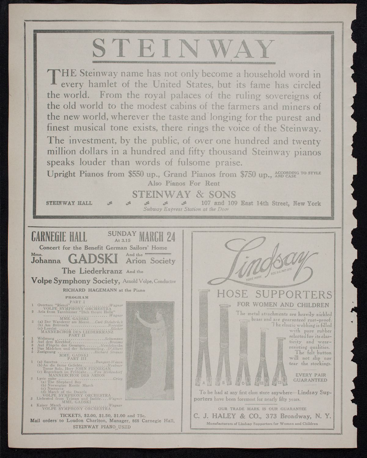 Jeanne Gerville-Réache, Contralto, March 7, 1912, program page 4