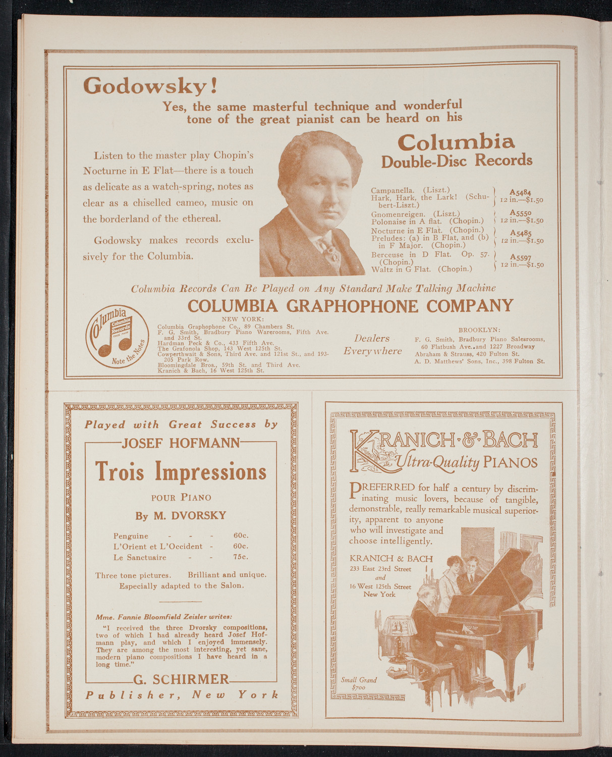 Fannie Bloomfield Zeisler, Piano, November 16, 1915, program page 6