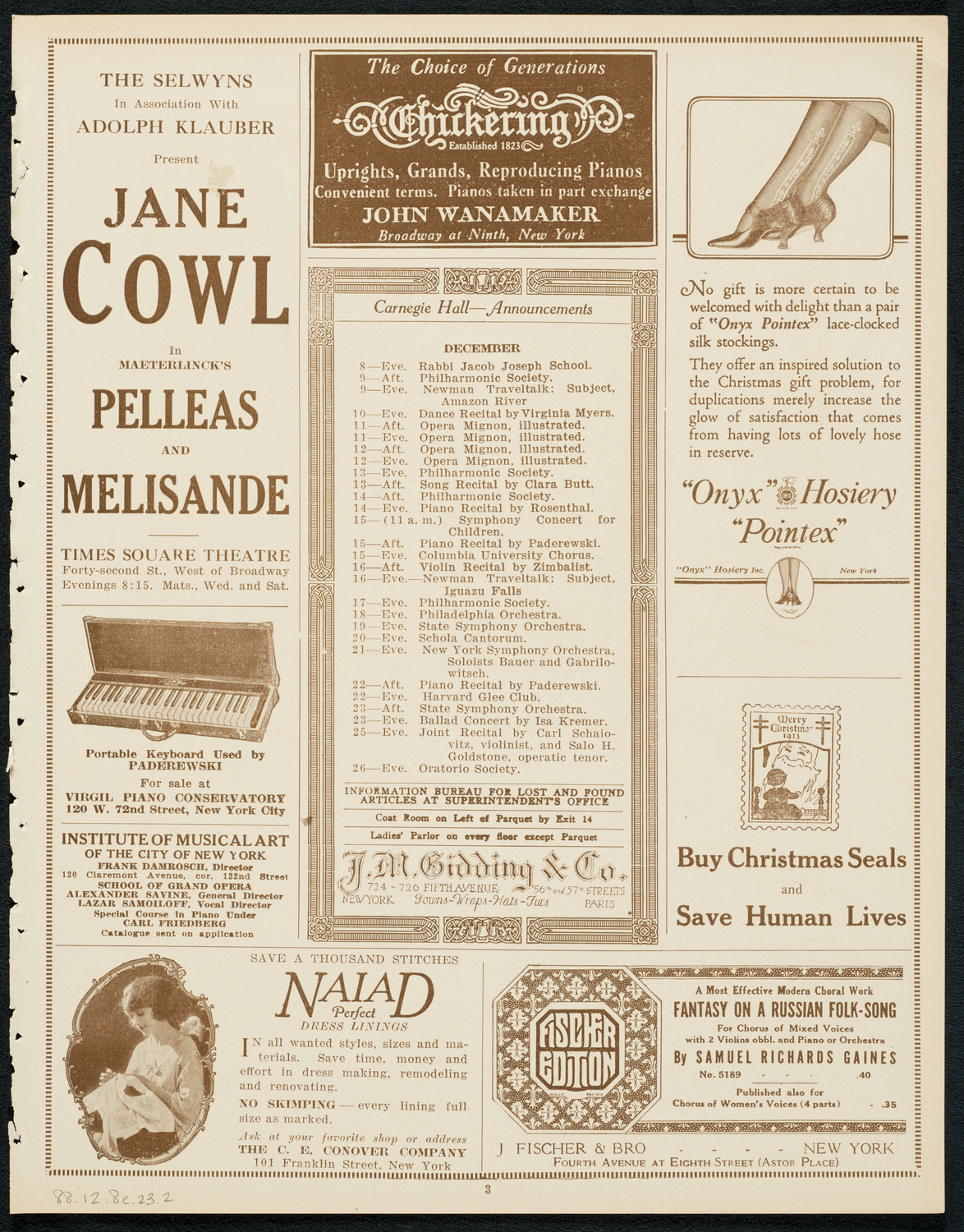 Symphony Concert for Young People, December 8, 1923, program page 3