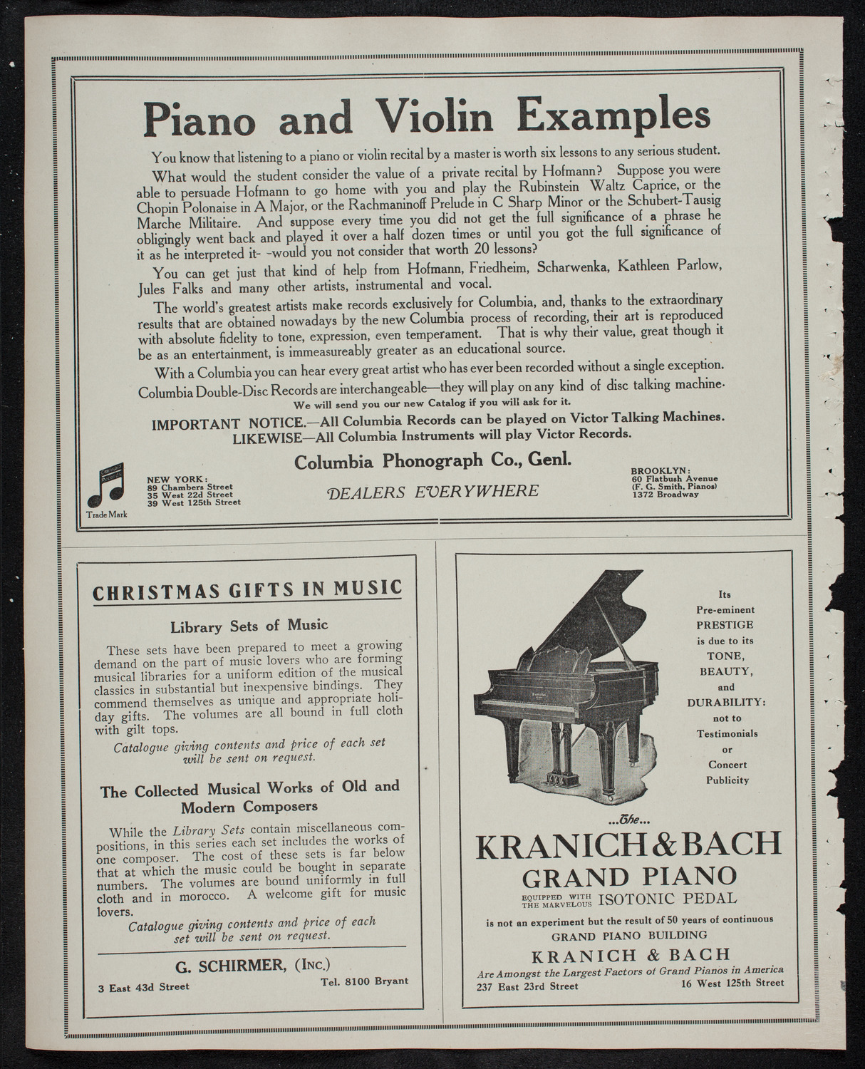 New York Philharmonic, December 27, 1912, program page 6