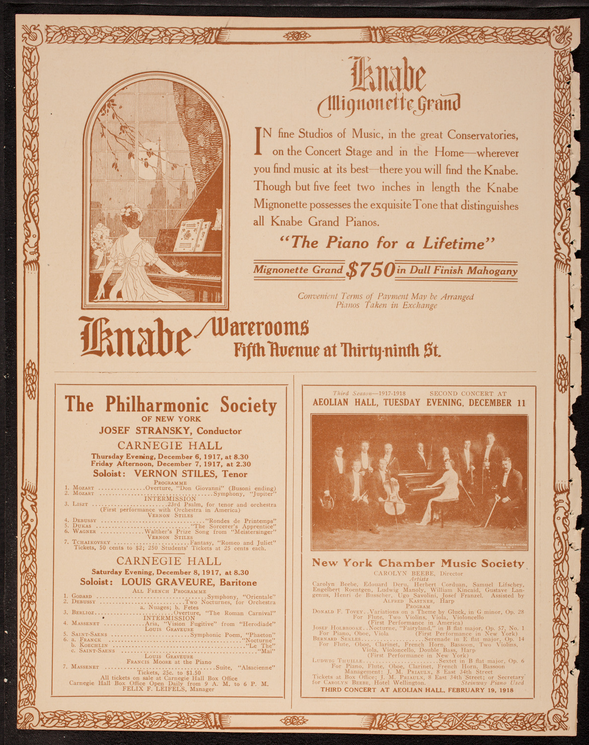 New York Symphony Orchestra, December 6, 1917, program page 12