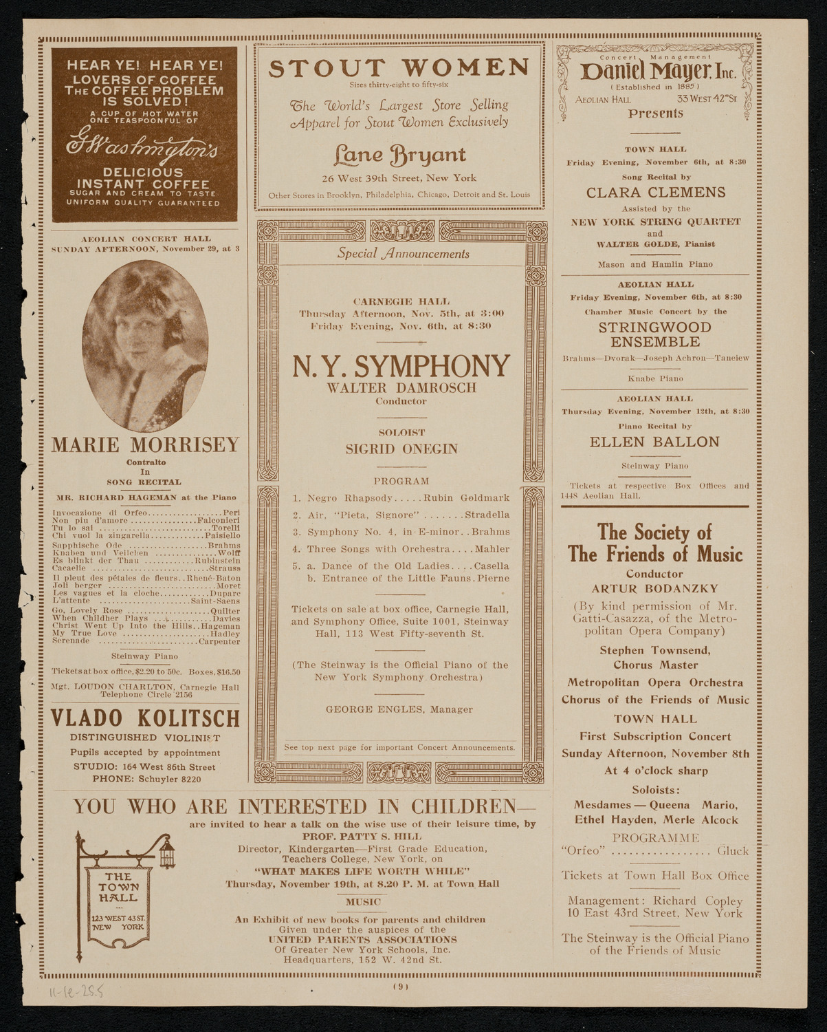 Tito Schipa, Tenor, November 1, 1925, program page 9