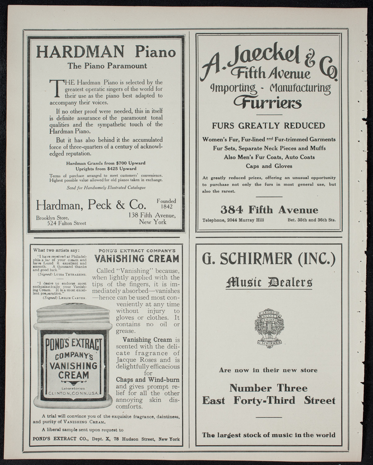 New York Philharmonic, January 22, 1911, program page 8