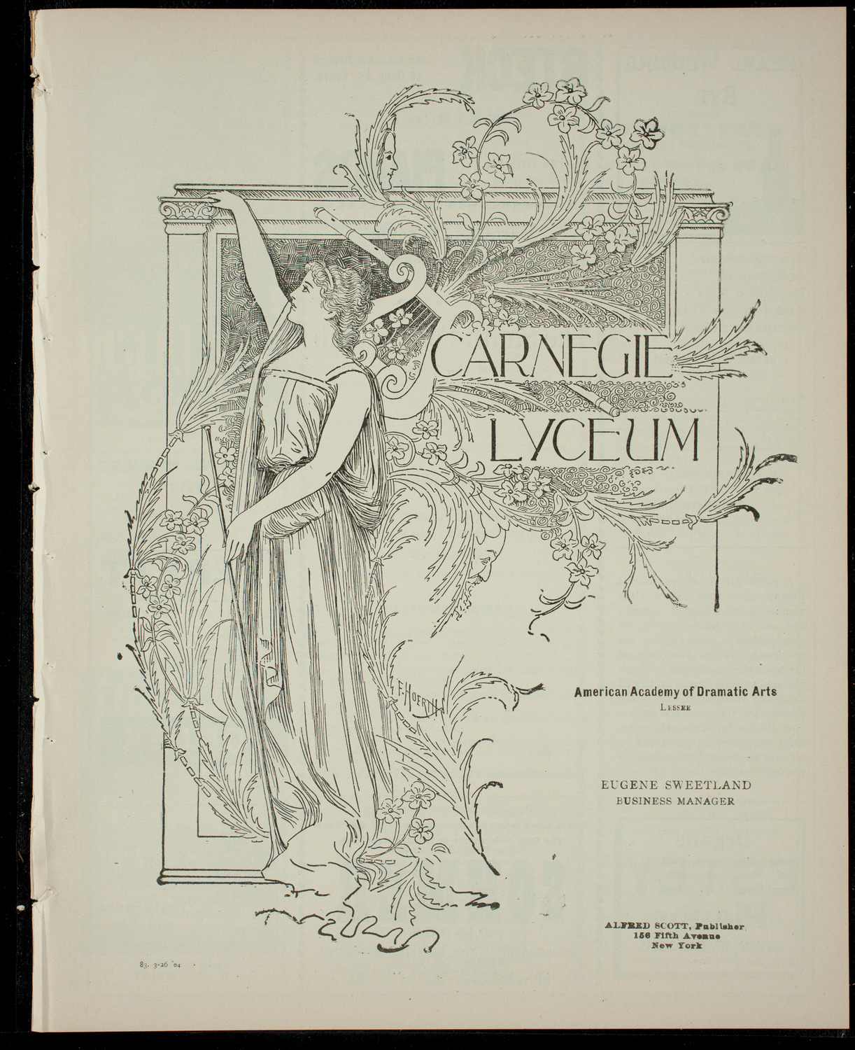 Smith College Theatre Club Benefit Performance for the Smith Students' Aid Society, March 26, 1904, program page 1