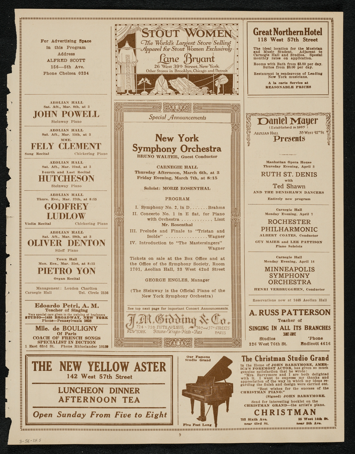 Philadelphia Orchestra and the Toronto Mendelssohn Choir, March 5, 1924, program page 9