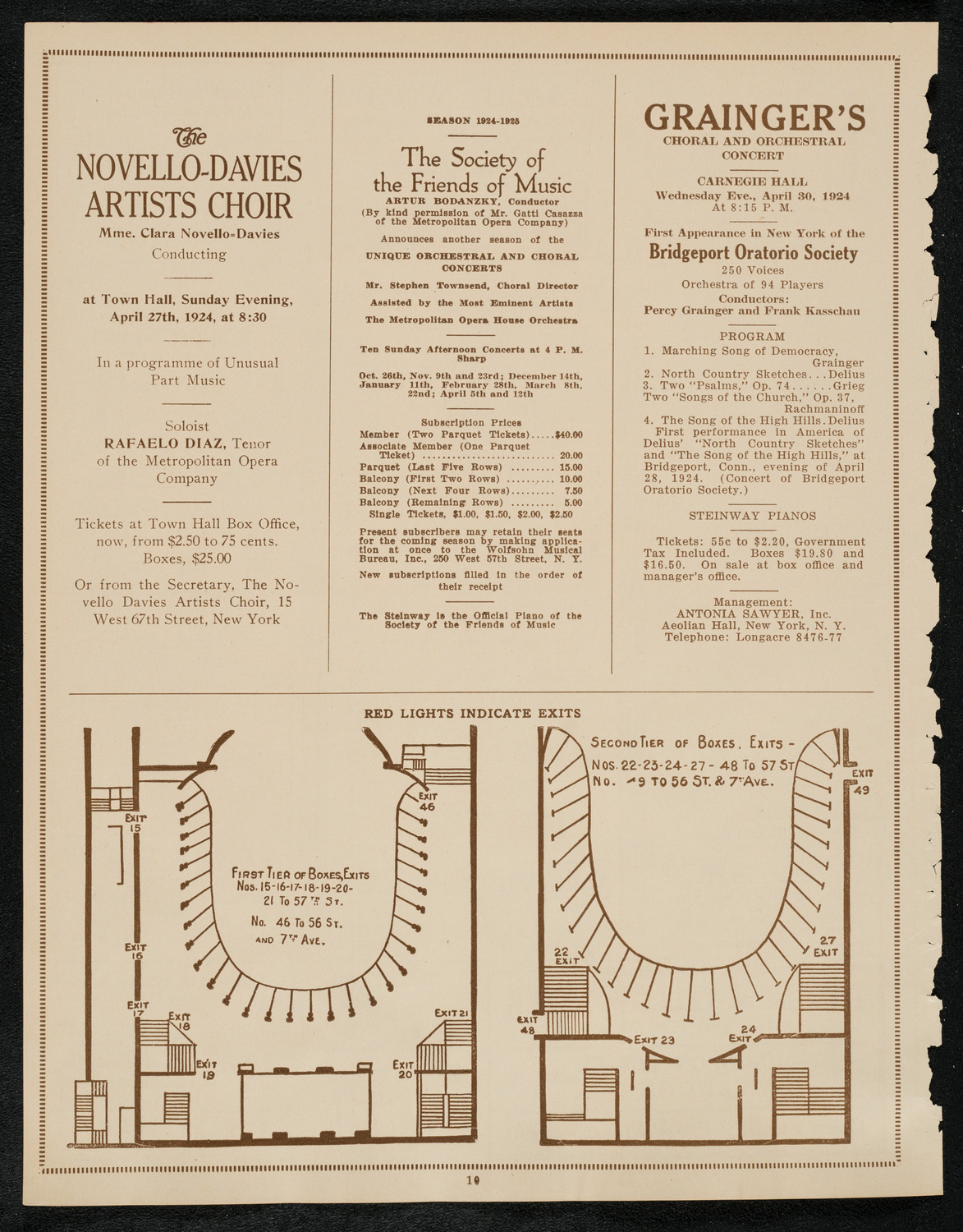 New York Philharmonic, April 17, 1924, program page 10