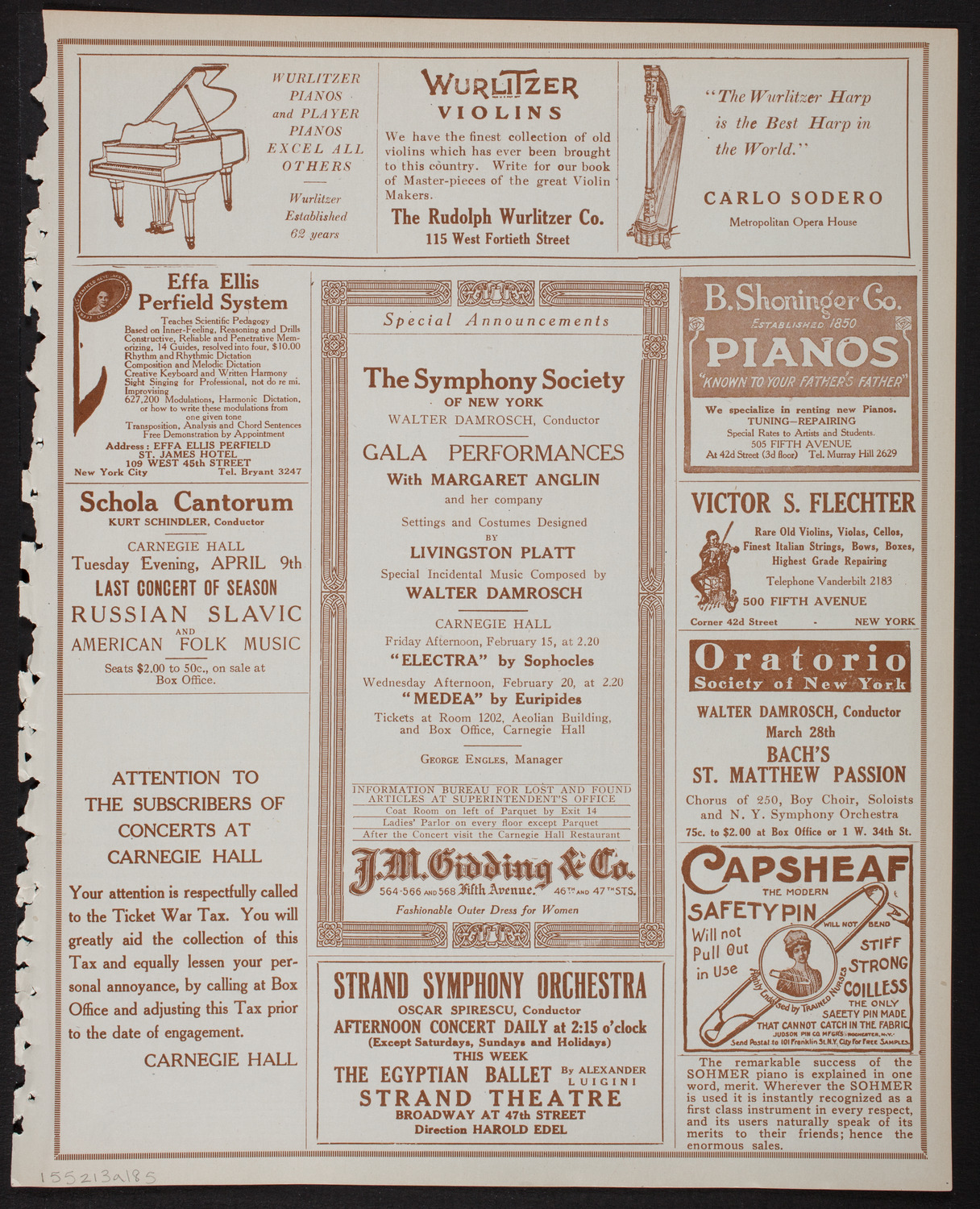 Paulist Choristers, February 13, 1918, program page 9