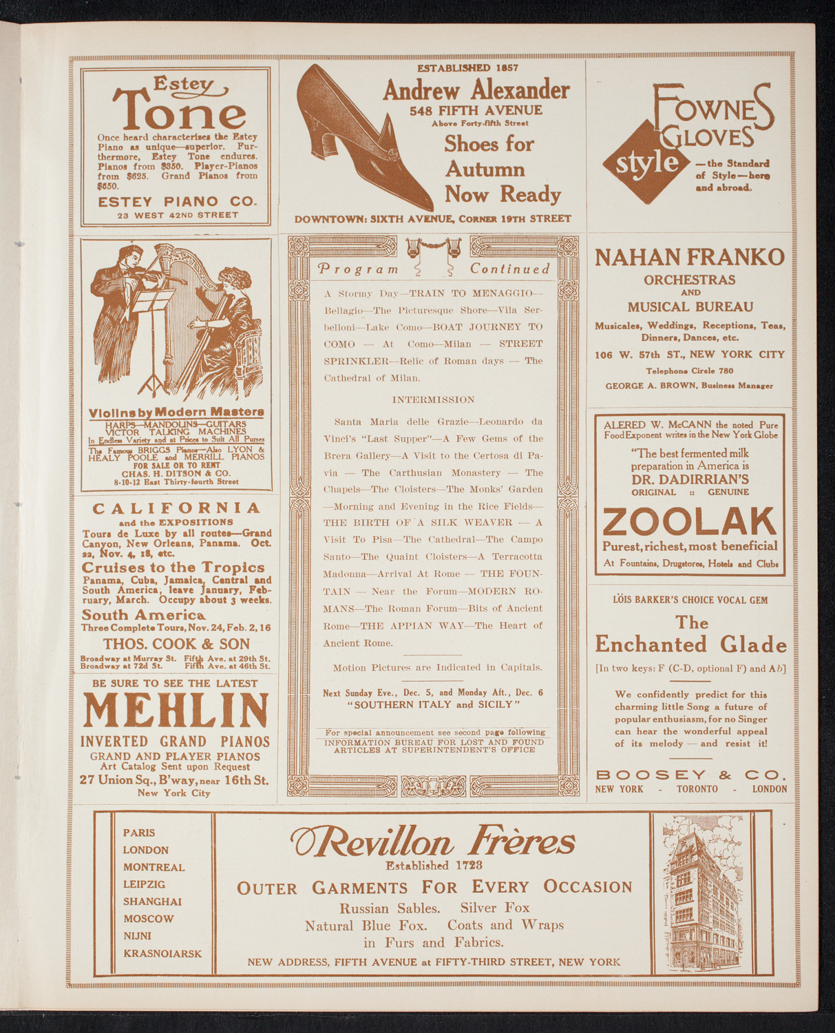 Elmendorf Lecture: Northern Italy, November 28, 1915, program page 7