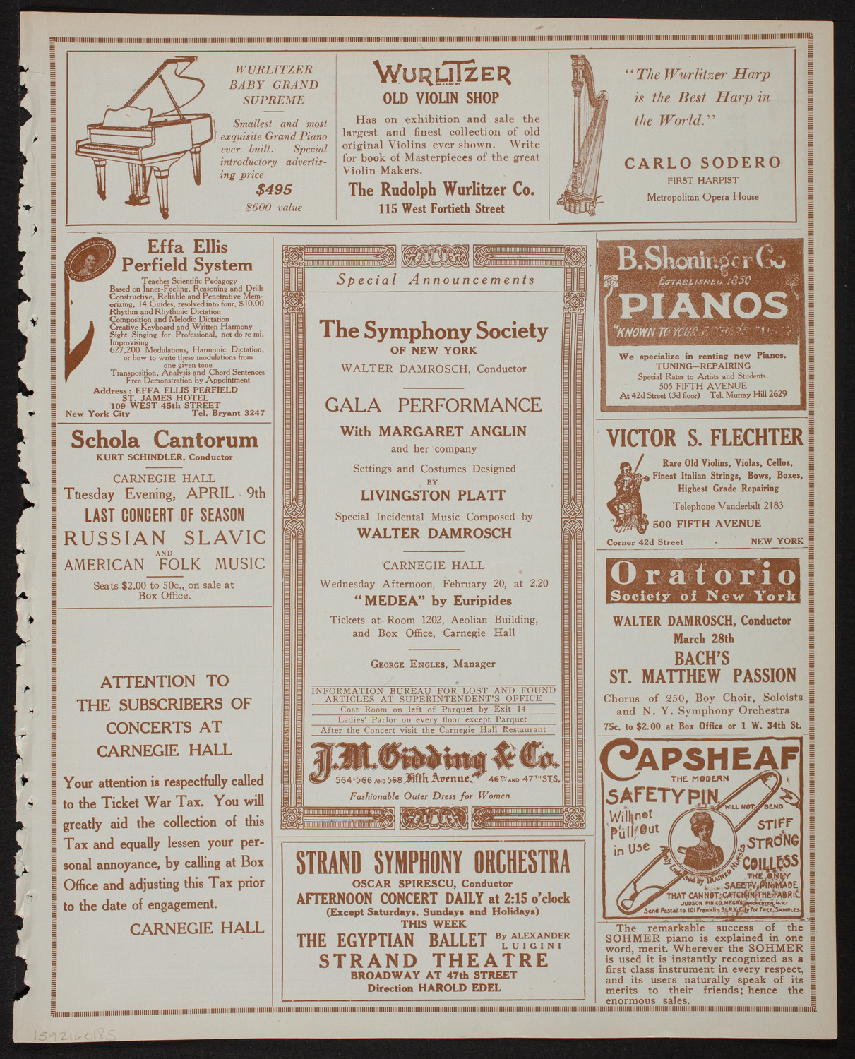 Russian Symphony Society of New York, February 16, 1918, program page 9