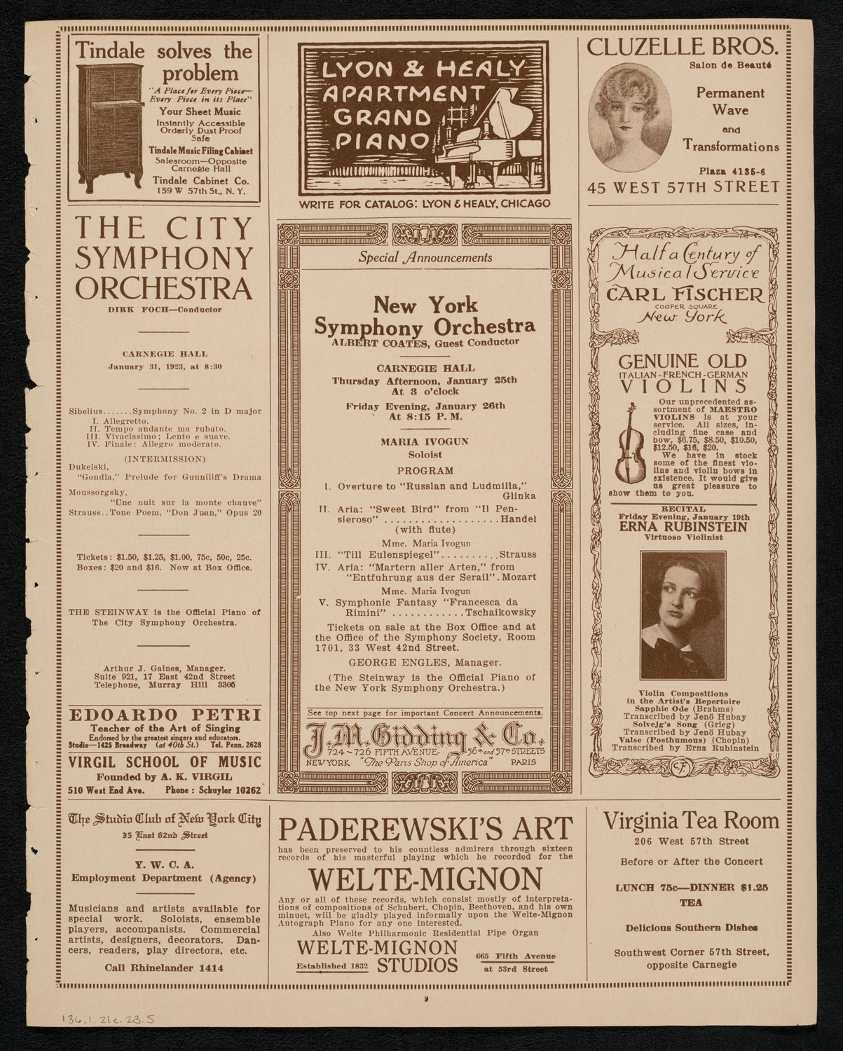 Burton Holmes Travelogue: Lafcadio Hearn's Unfamiliar Japan, January 21, 1923, program page 9
