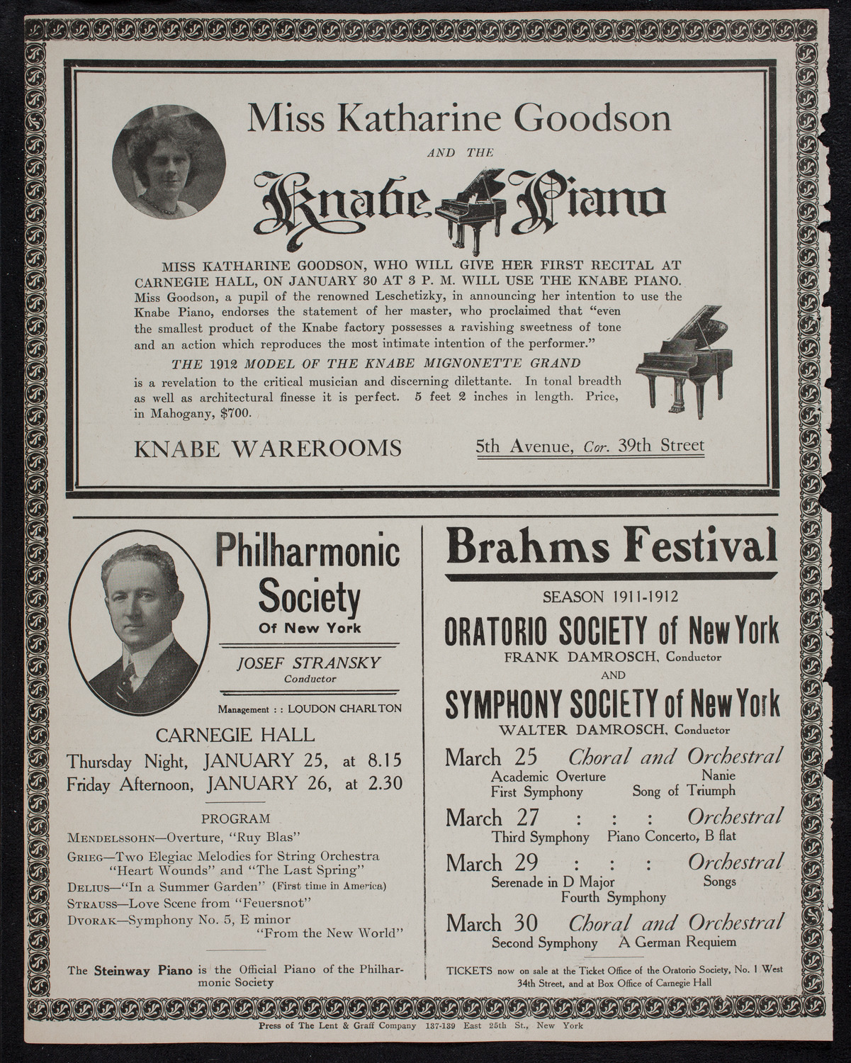 Elena Gerhardt, Soprano, January 24, 1912, program page 12