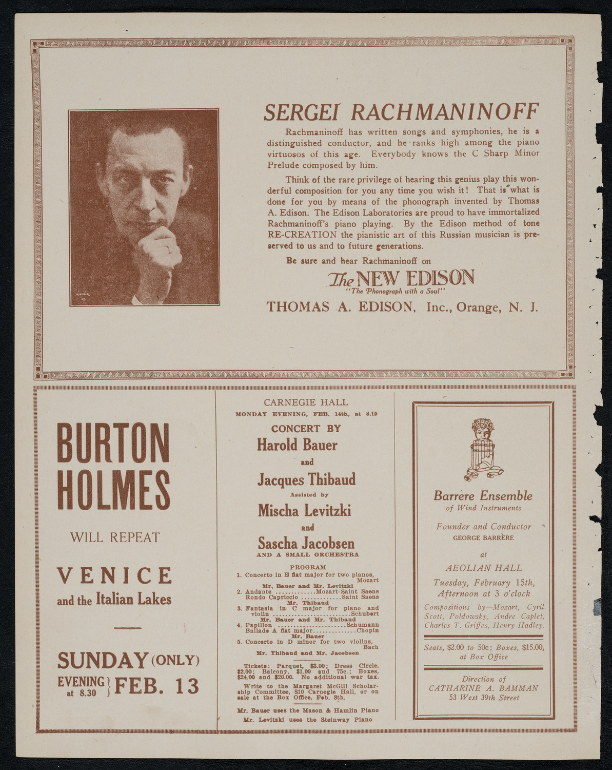 New York Symphony Orchestra, February 11, 1921, program page 2