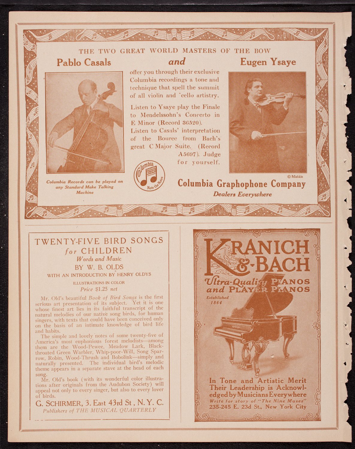 Bogumil Sykora, Cello, December 12, 1916, program page 6